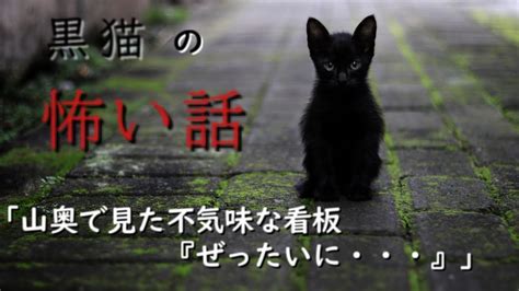 【怖い話】【朗読】【黒猫の怖い話】「山奥で見た不気味な看板『ぜったいに・・・』」投稿者 峰様 奇々怪々より Youtube