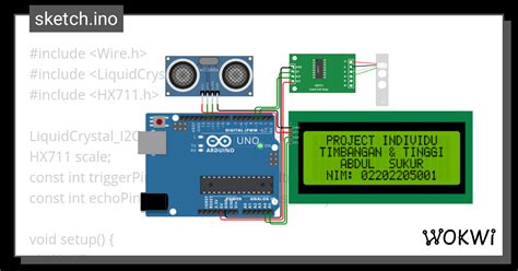 Timbangan Tinggi Badan Bayi Wokwi ESP32 STM32 Arduino Simulator