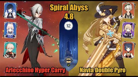 Abyss 4 8 Floor 12 9 Stars C1 Arlecchino Hyper Carrry And C0 Navia