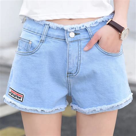 Euro Style Women Denim Shorts Vintage High Waist Cuffed Jeans Shorts