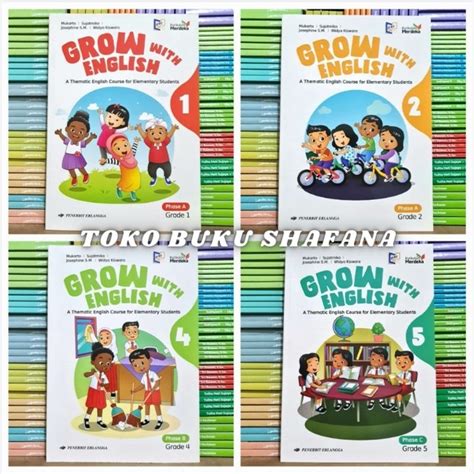 Jual BUKU GROW WITH ENGLISH KELAS 1 2 4 5 SD ERLANGGA KURIKULUM MERDEKA