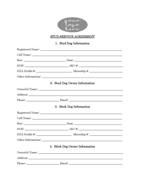 Stud Dog Breeding Contract Template, Attorney-Written & Editable ...