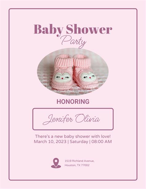 Minimalist Baby Shower Party Flyer Template Venngage