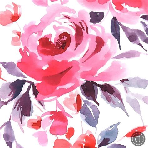 Watercolor Painting Of Pink And Red Roses