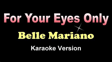 FOR YOUR EYES ONLY Belle Mariano KARAOKE VERSION Music Athena