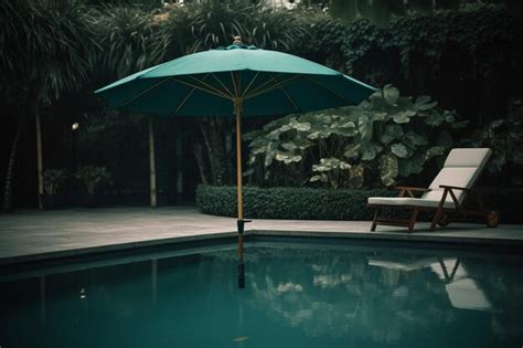 Premium Photo Umbrella And Chair Around Swimming Pool