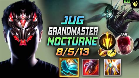 GrandMaster Nocturne Jungle vs Lee Sin 천상계 정글 녹턴 템트리 룬 발분 치속 ノクターン