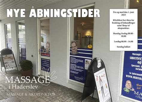 Nye åbningstider Massage I Haderslev