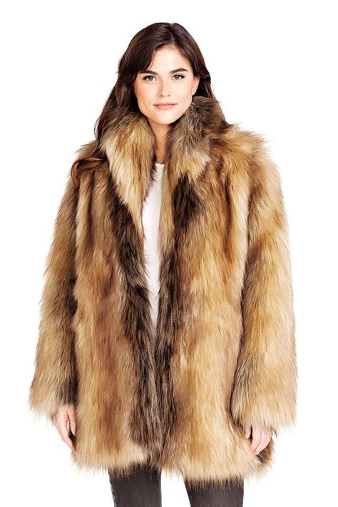 Arctic Fox Faux Fur Shawl Collar Coat Fabulous Furs