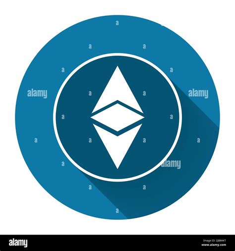 Ethereum icon simbol,coin logo of digital with long shadow black,Simple ...