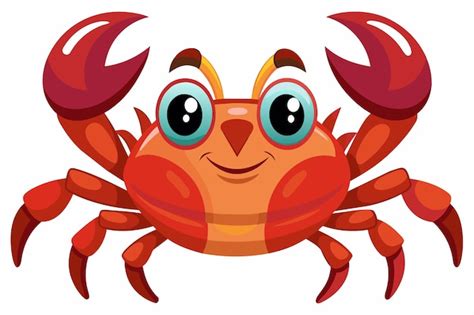 Premium Vector A Cartoon Crab With Big Eyes And A Smile On Its Face