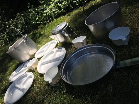 Vintage Mirro Camp Kit, nesting camping set, Camping cookware, 12 piece ...