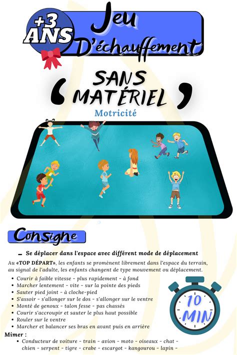 Échauffement ludique et complet pour enfant sans matériel Se pratique