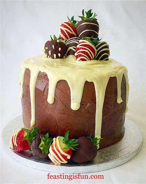 Strawberry Chocolate Vanilla Drip Cake Feasting Is Fun