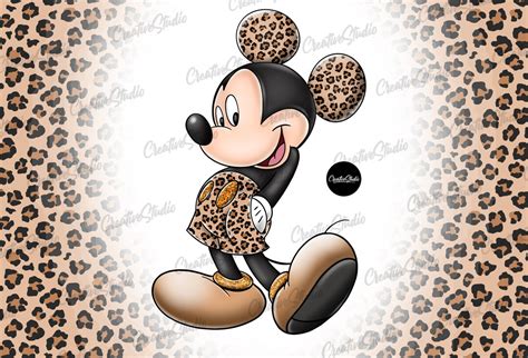 Leopard Mickey Mouse Png File Mouse Gold Glitter Clubhouse Etsy