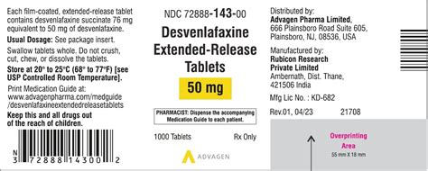 Desvenlafaxine Er Tablets Package Insert