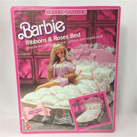 Barbie Sweet Roses Furniture Vintage Ribbons Roses Bed Pink