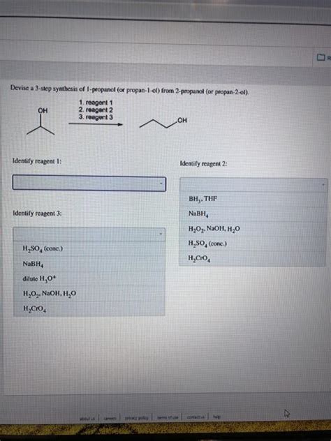 Solved R Devise A 3 Step Synthesis Of 1 Propanol Or Chegg