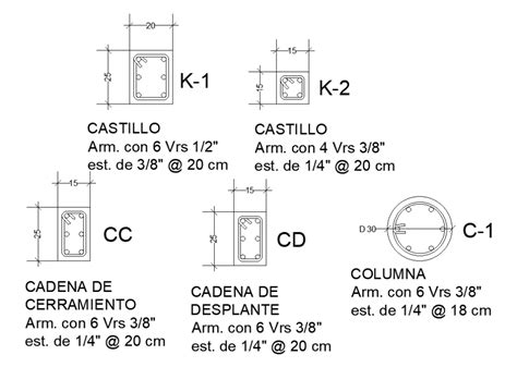 8x10m House Plan Of Column Section View Is Given In This AutoCAD