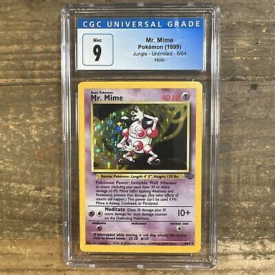 Mr Mime Holo Rare Cgc Mint Pokemon Jungle Wotc Ebay