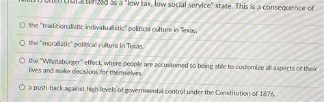 Solved The Traditionalistic Individualistic Political