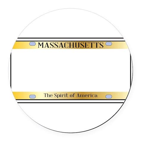 Blank Massachusetts License Plate Round Car Magnet By Homestead Cafepress