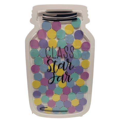 Medium All New White Class Reward Jar With 70 Pastel Round Tokens