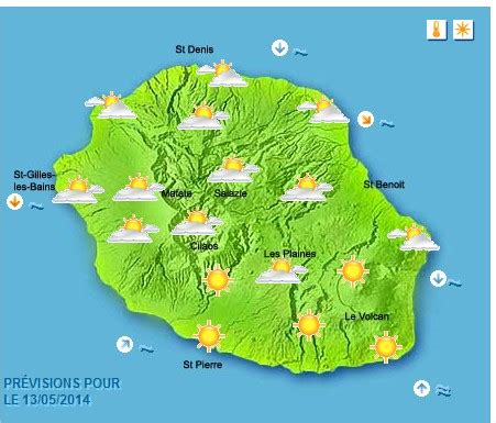 Prévisions météo Réunion pour le Mardi 13 05 14 Météo intense