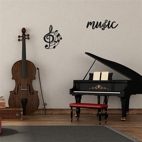 Pcs Music Metal Wall Decor Black Treble Clef And Music Notes Metal