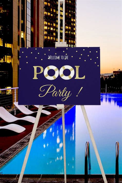 Pool Party Welcome Sign Pool Party Ideas Pool Party Sign Editable