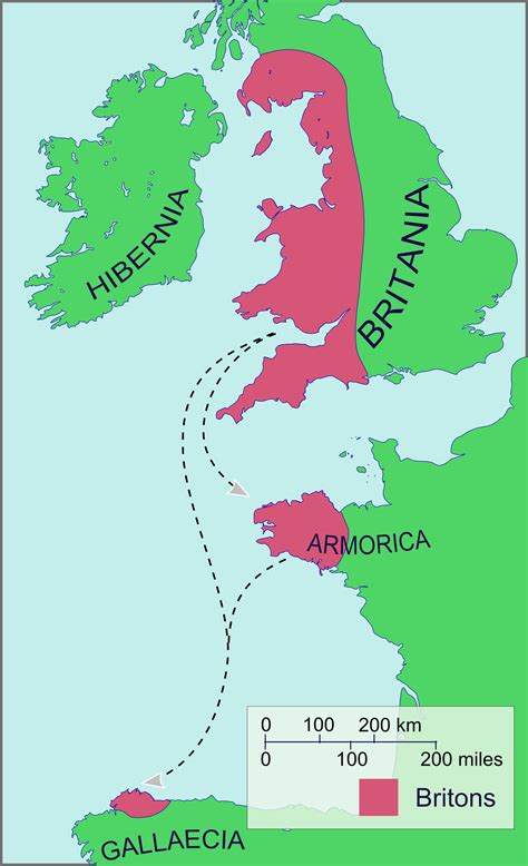 6th Century Migrations Of Britons Displaced By The Anglo Saxon Invasion