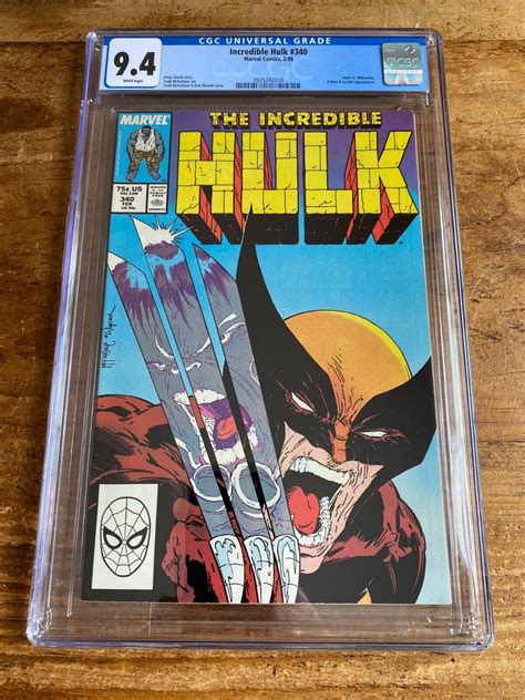 Hulk Cgc White Pages Vs Wolverine Cover Todd Mcfarlane Nm Hot