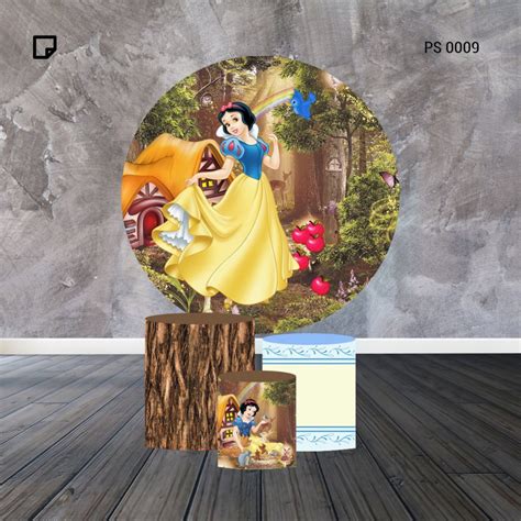 Arte Digital Branca De Neve Painel Cilindros Elo