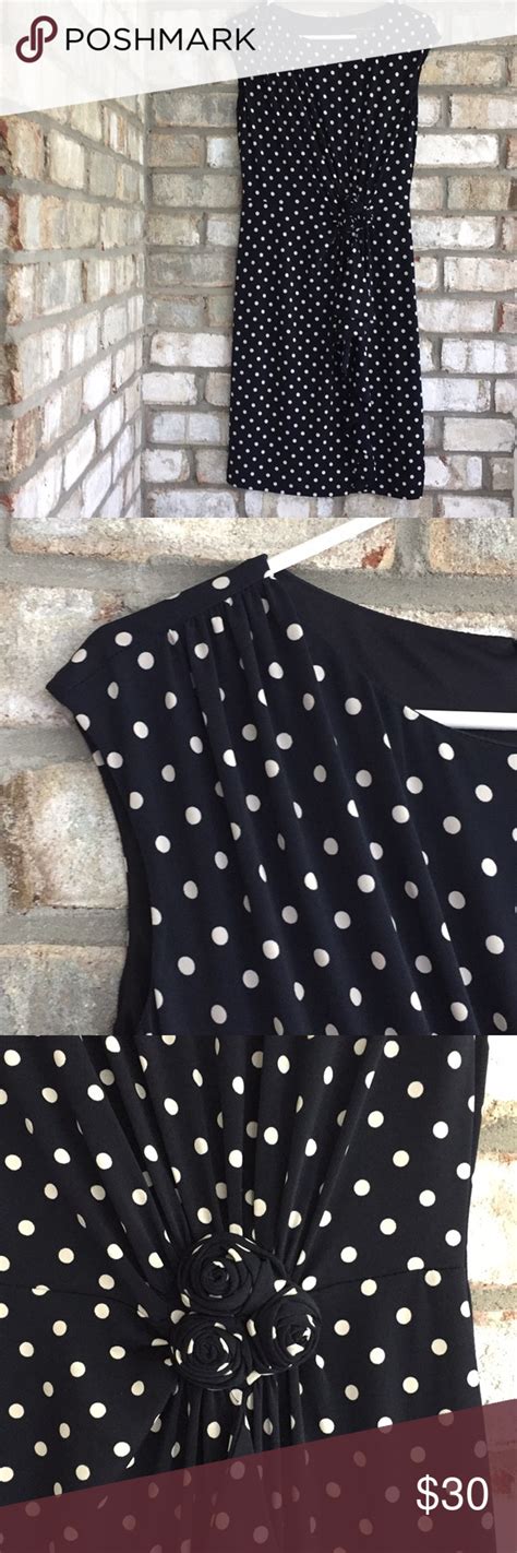 Connected Apparel Polka Dot Gathered Ruffled Dress Connected Apparel