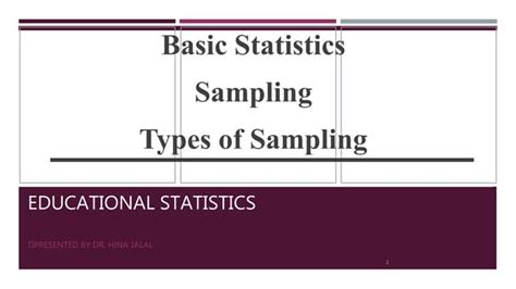 Basics of Educational Statistics (Sampling and Types) | PPT