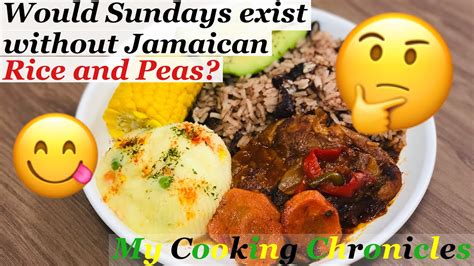 Jamaican Sunday Dinner How I Cook Rice And Peas And Brown Stewed Chicken Youtube