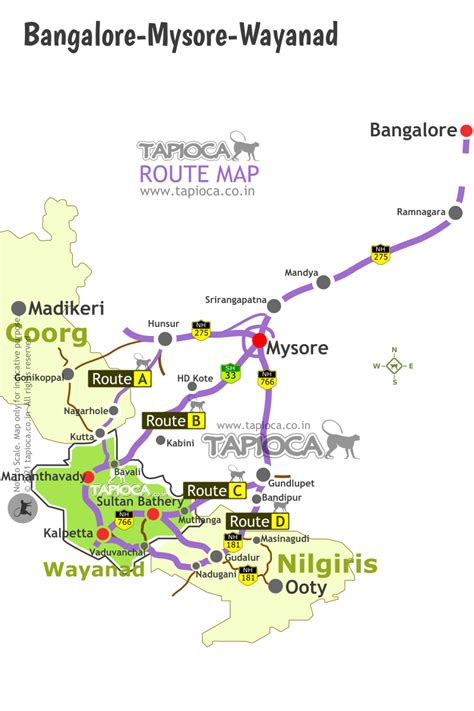 Bangalore Mysore Coorg Wayanad Ooty Route Map