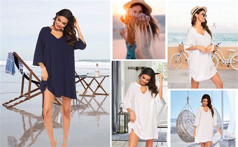 Balancora Strandkl Nning Dam Rm Sommarkl Nning V Ringad Strandkl Nning Bikini Cover Up
