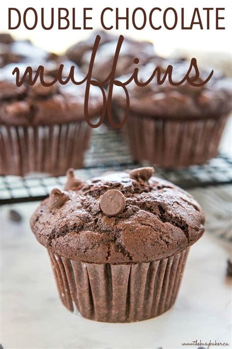 Best Ever Double Chocolate Chip Muffins The Busy Baker