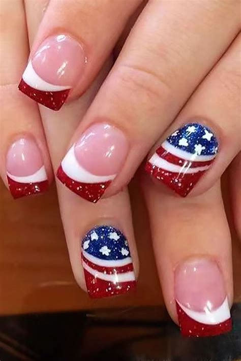 4th Of July Press On Nails Stiletto Usa Independence Day False Nails