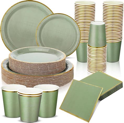 Amazon Dandat Pcs Sage Green Dinnerware Set Sage Party