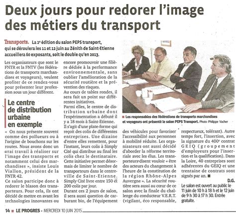 Fntr Maison Du Transport De La Loire On En Parle Dans Le Progr S