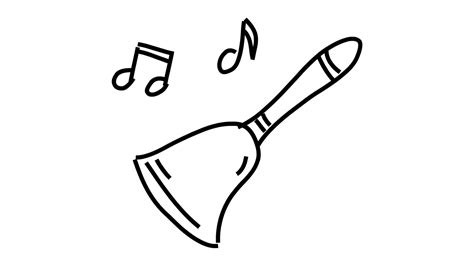 Handbell Line Drawing Illustration Animation With Transparent