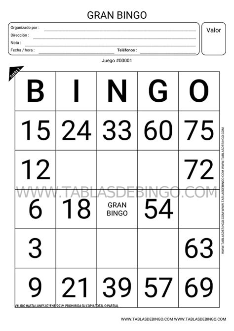 Tablas De Bingo Personaliza Descarga En Pdf E Imprime