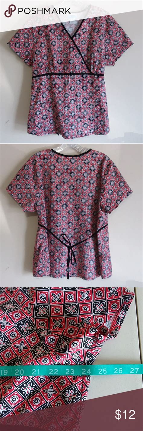 Sold Sb Scrubs Block Pattern Scrub Top Tops Scrub Tops Clothes Design