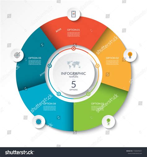 Circular Infographic Flow Chart Process Diagram Circle With 5 Options