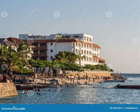 Seafront In Stone Town Zanzibar Tanzania Editorial Photography