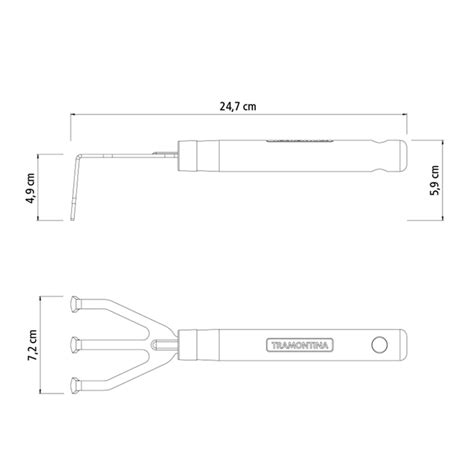 Ancinho Metálico 3 Dentes para Jardinagem Tramontina Cabo de