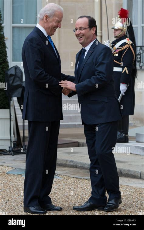 France S President Francois Hollande R And US Vice President Joe