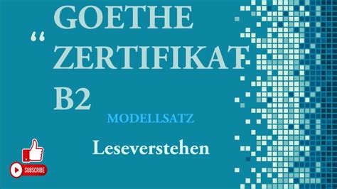 Goethe Zertifikat B B Pr Fung Testlesen B Modelltest Mit